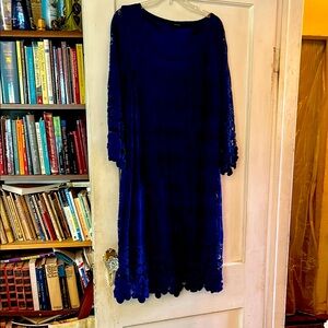 Elegant Blue Lace Dress